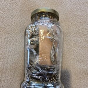 Mixed Silver-Tone Jewelry Jar | Necklace & Earrings Set